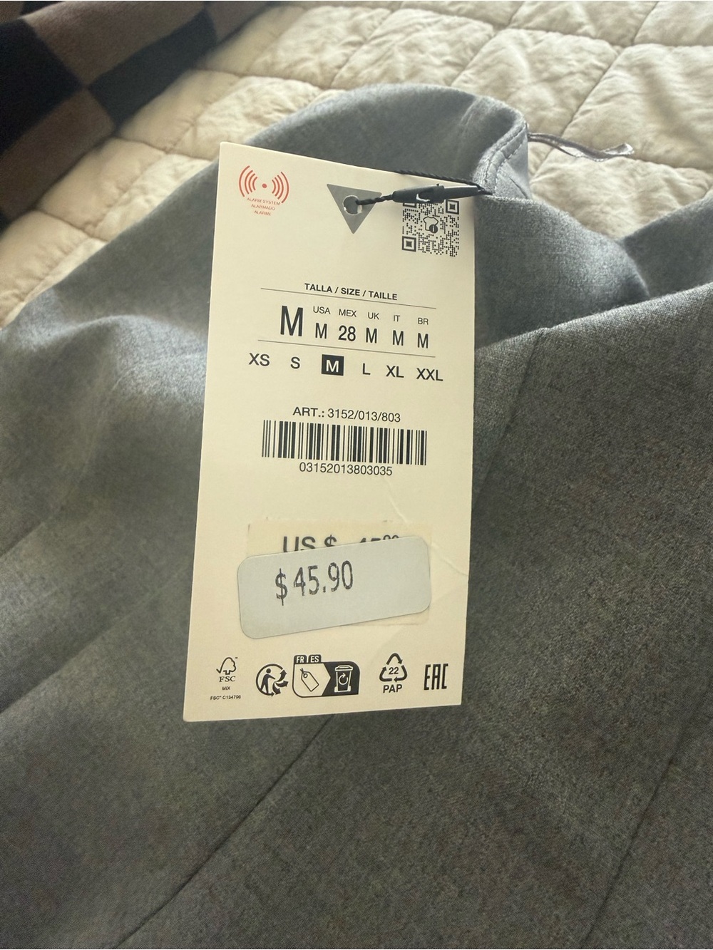 Zara Men's Gray Chinos - Slim Fit